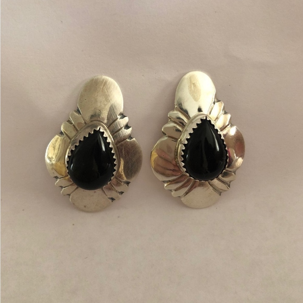 Sterling Silver Black Onyx Earrings